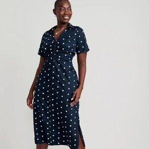 Old Navy Dark Blue Dress with White Dots